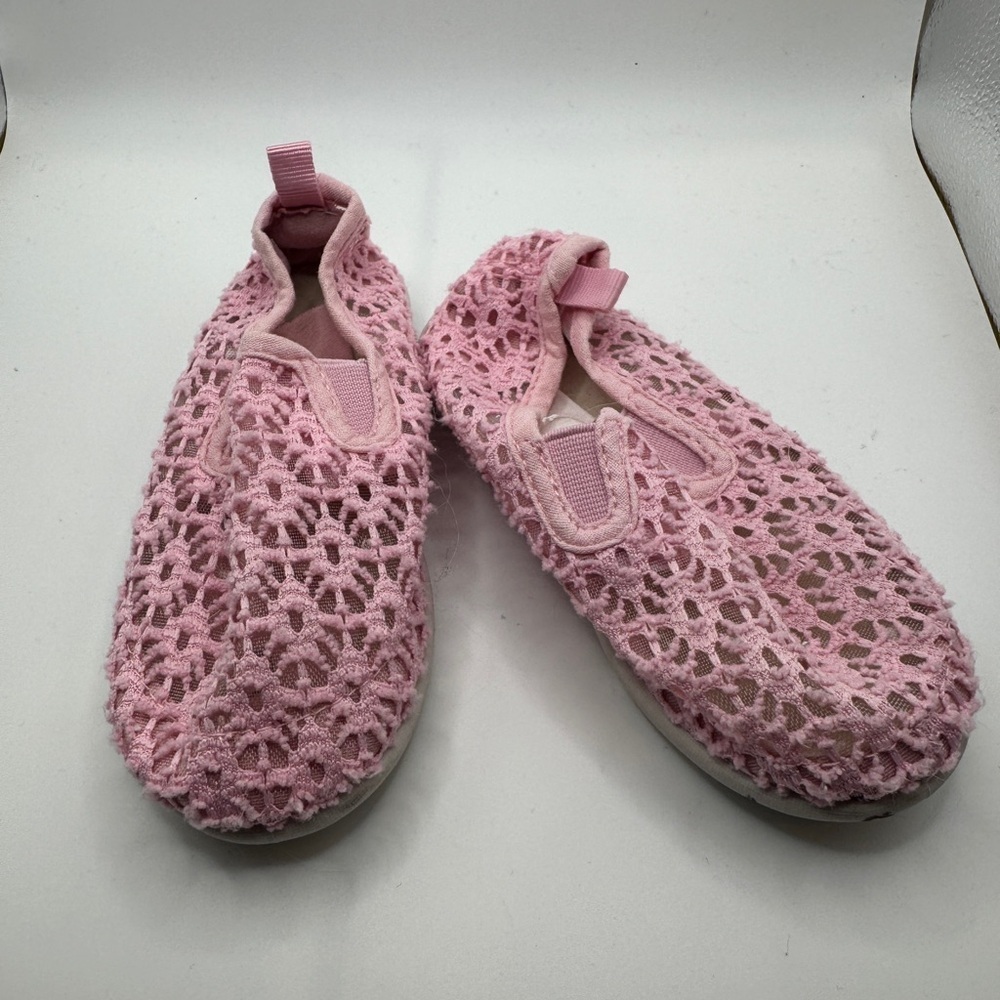 Girls Toddler Size 7 Pink Lace Sneakers - Picture 2 of 5